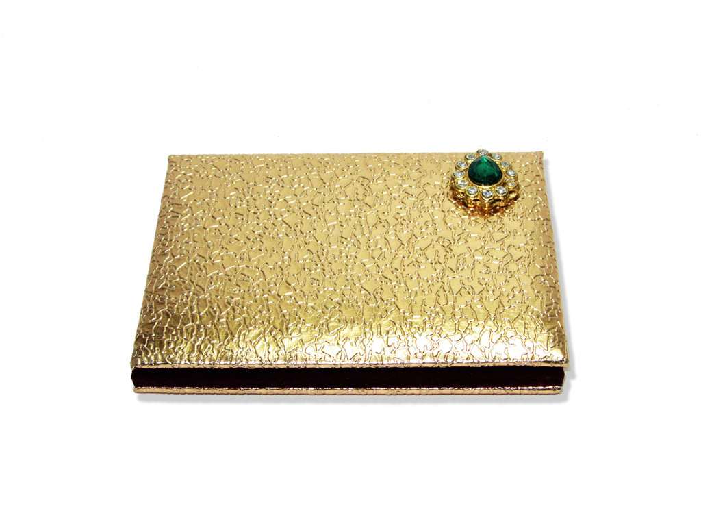 Coin box in Golden Rexine and Brooch - Click Image to Close