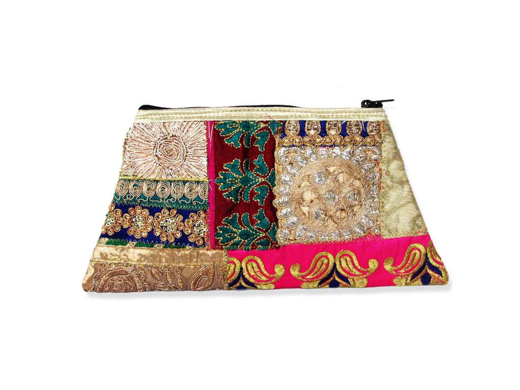 Colorfull embroidered hand Clutch - Click Image to Close