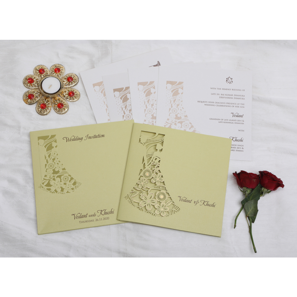 Couple laser cut wedding Invite - Click Image to Close