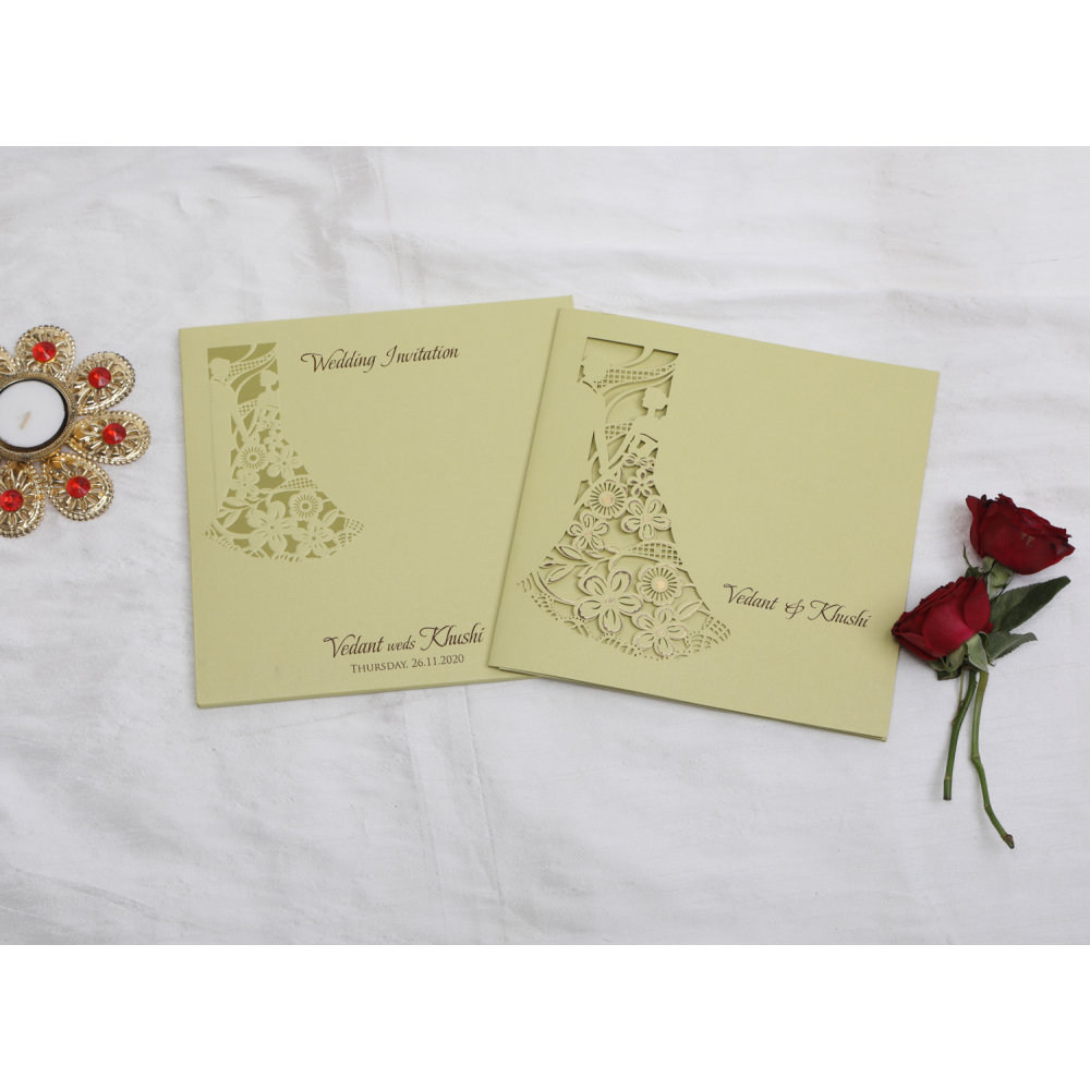 Couple laser cut wedding Invite - Click Image to Close