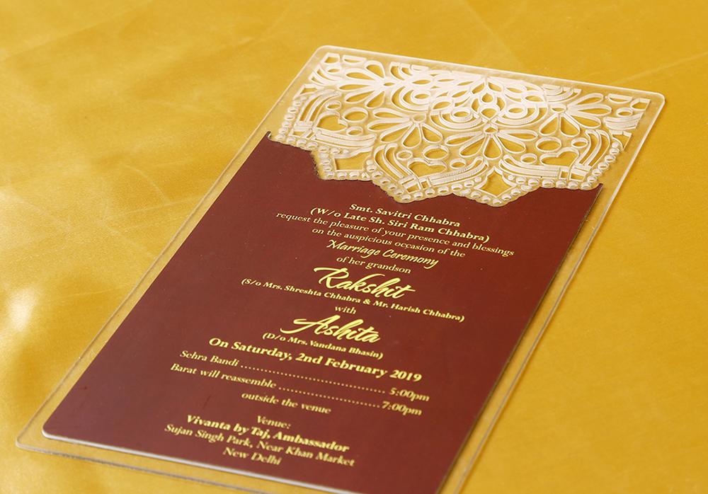 Cream colour Indian wedding box invite with designer inserts & sweet jars - Click Image to Close