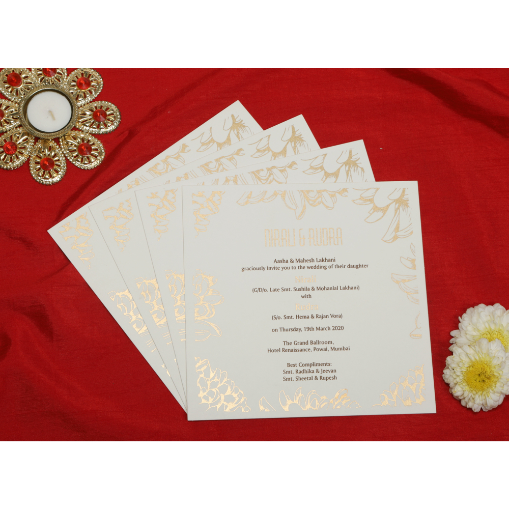 Cream Ganesha wedding invite - Click Image to Close
