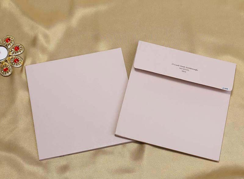 Designer Blush Colour Wedding Invitation with Dandelions - Click Image to Close