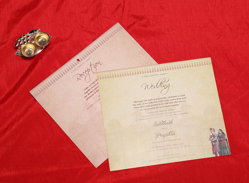 Designer pop up Indian wedding card in Dulha Dulhan theme - Click Image to Close