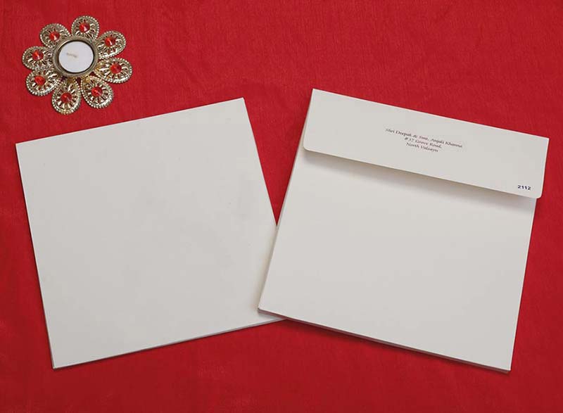 Designer Royal Indian Wedding Card in Ivory Colour - Click Image to Close