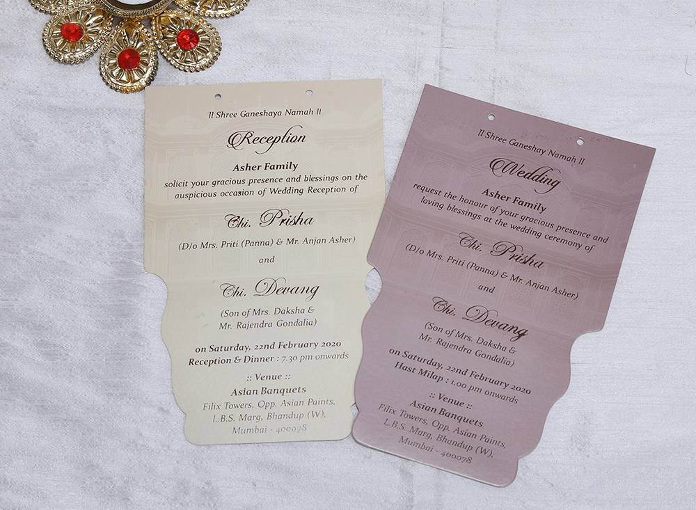 Dulha Dulhan theme laser cut Indian wedding invitation - Click Image to Close