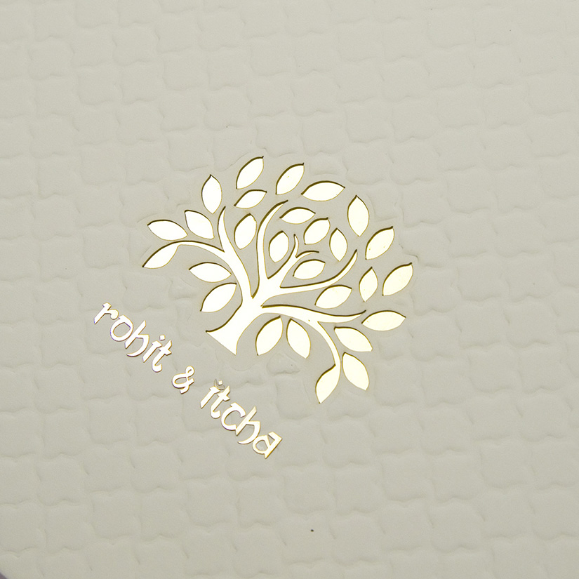 Elegant designer tree of life wedding card in cream - Click Image to Close