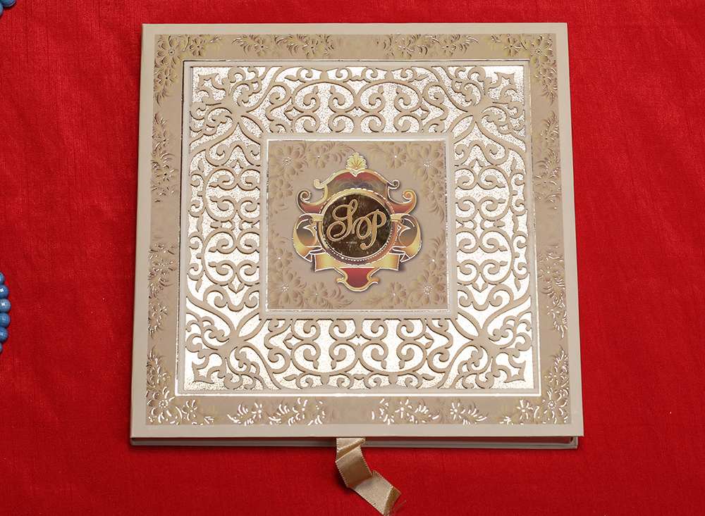 Elegant Indian wedding invitation with laser cut designs - Click Image to Close