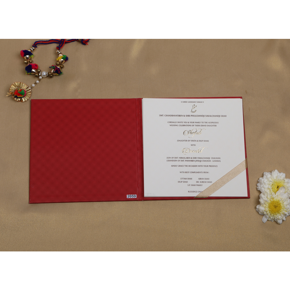 Elegant Mehroon colored wedding invite - Click Image to Close