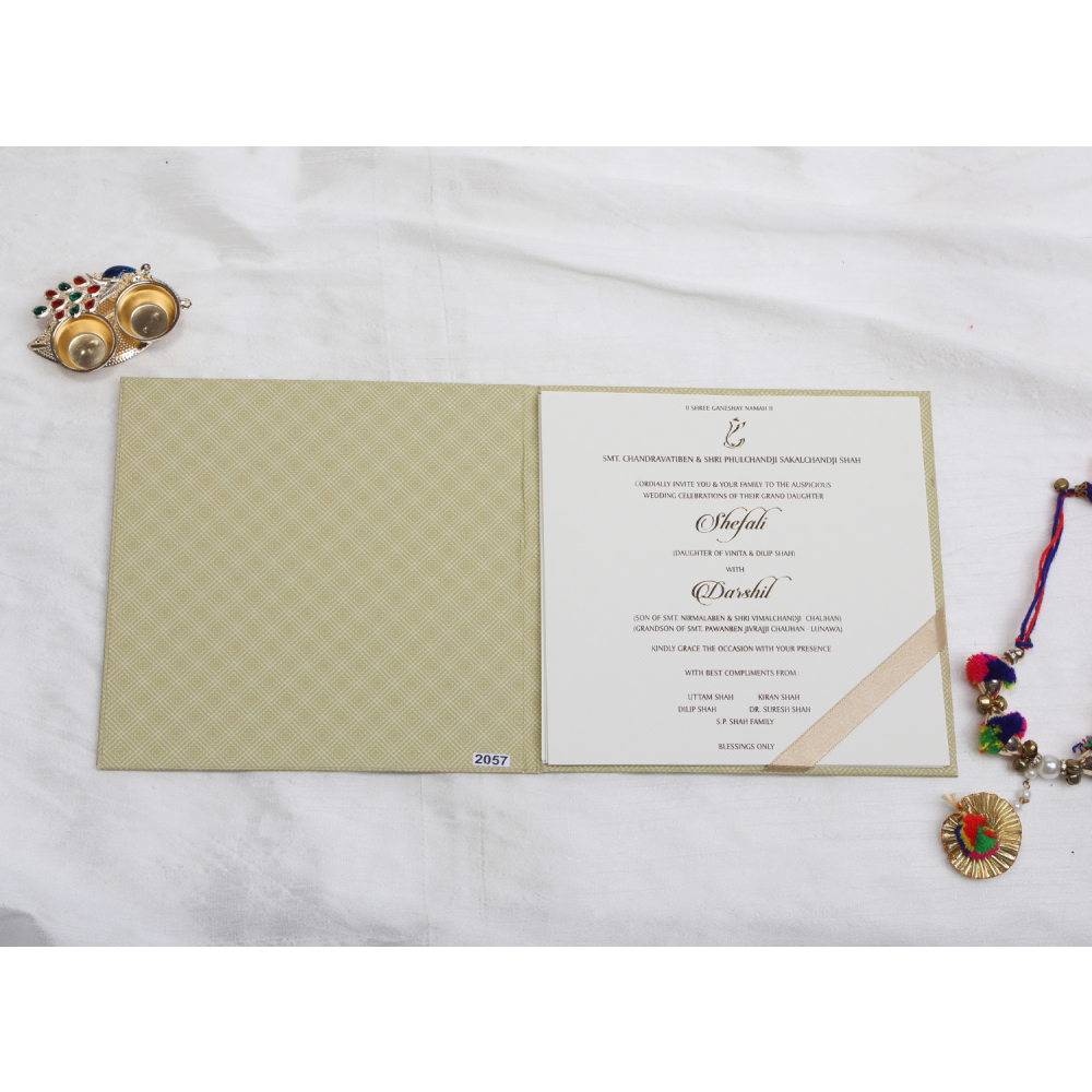 Elegant Pista colored wedding invite - Click Image to Close