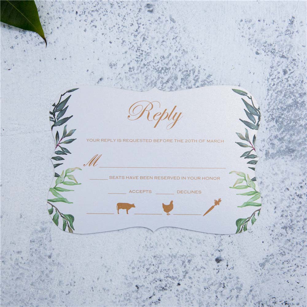 Elegant wedding invitation card in abstract shape - Click Image to Close