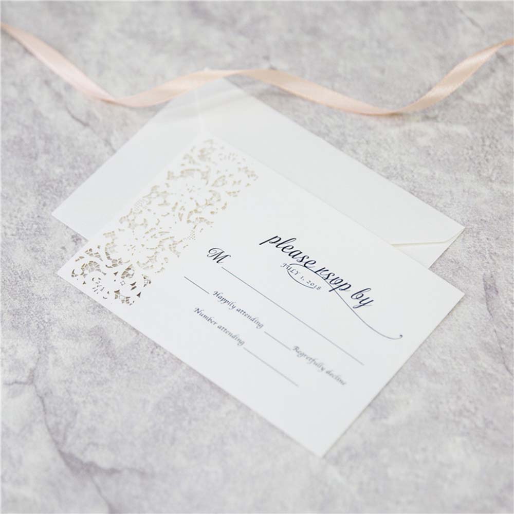 Exquisite laser cut wedding invitaion in Ivory Shimmer - Click Image to Close