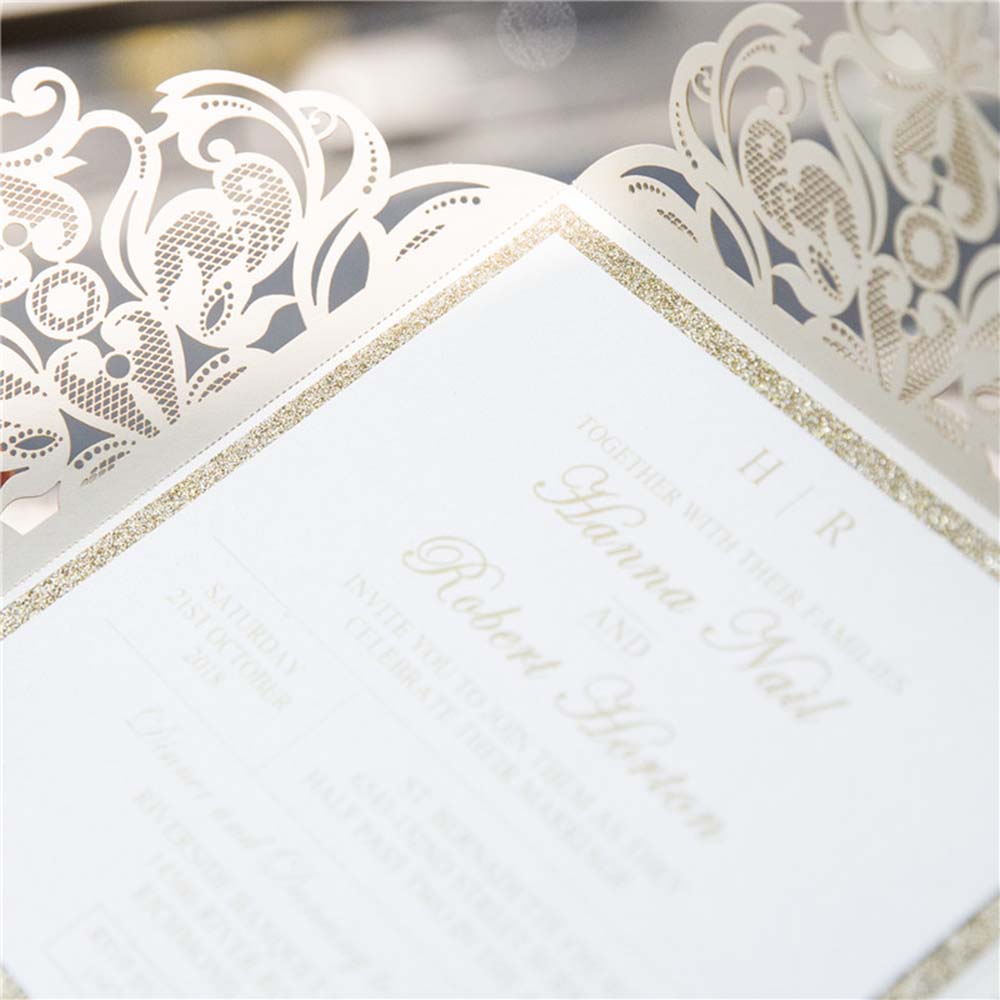 Fabulous Lace Wedding Invitation and RSVP set in Ivory - Click Image to Close