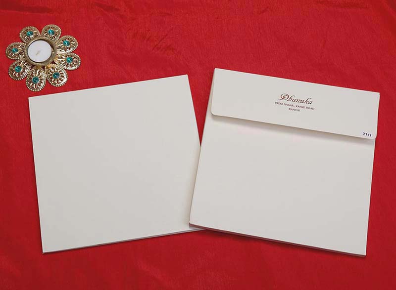 Floral Indian Wedding Invitation Card in Ivory Colour - Click Image to Close