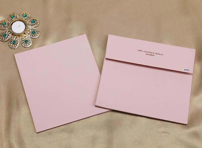 Floral Indian Wedding Invitation in Shades of Pink - Click Image to Close