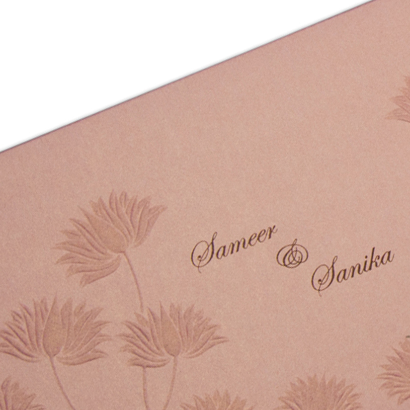 Floral wedding invitation in pastel pink colour - Click Image to Close