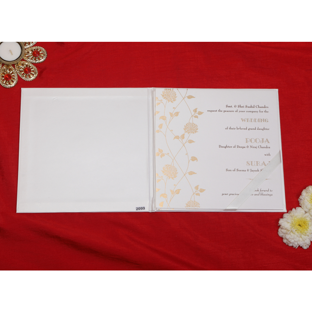 Ganesha cream floral wedding invite - Click Image to Close