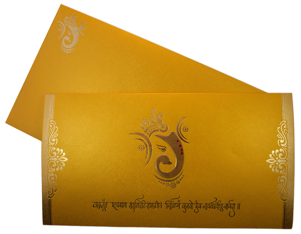 Closeup Of Ganesh On Indian Wedding Card Stock Photo - Alamy