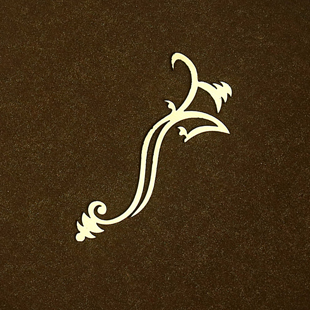 Hindu wedding invitation in brown with Ganesha symbol - Click Image to Close