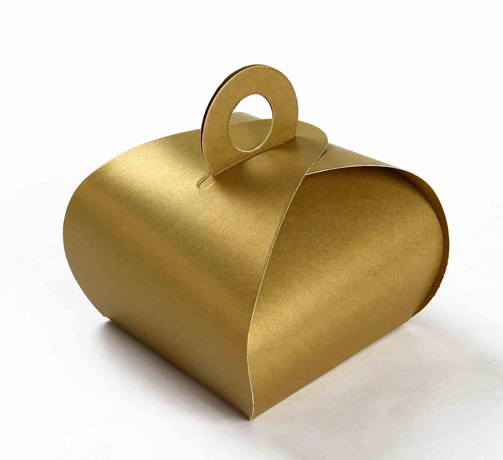 Indian Wedding Party Favor Box in Golden Color - Click Image to Close