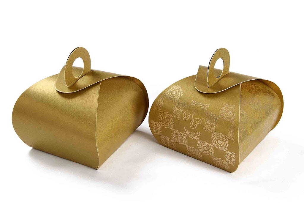 Indian Wedding Party Favor Box in Golden Color