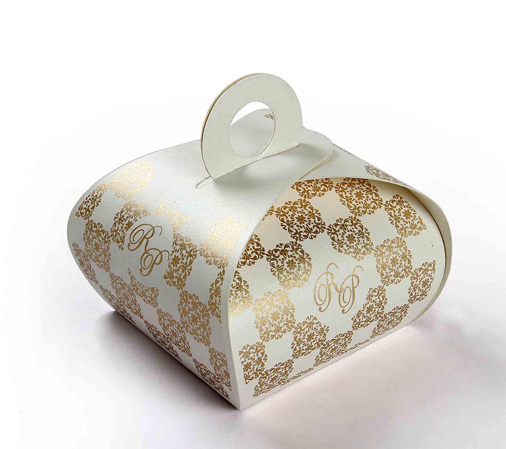 Indian Wedding Party Favor Box in Ivory Color - Click Image to Close