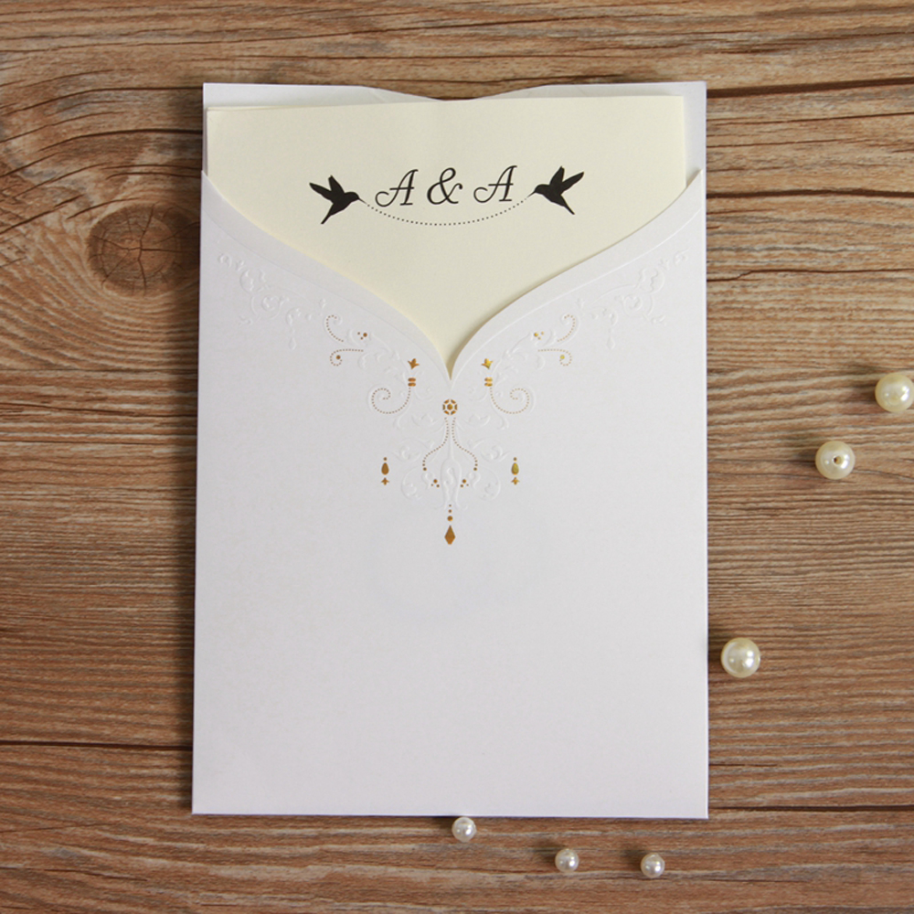 Laser Cut Groom and Bride Engagement Wedding Invitation - Click Image to Close