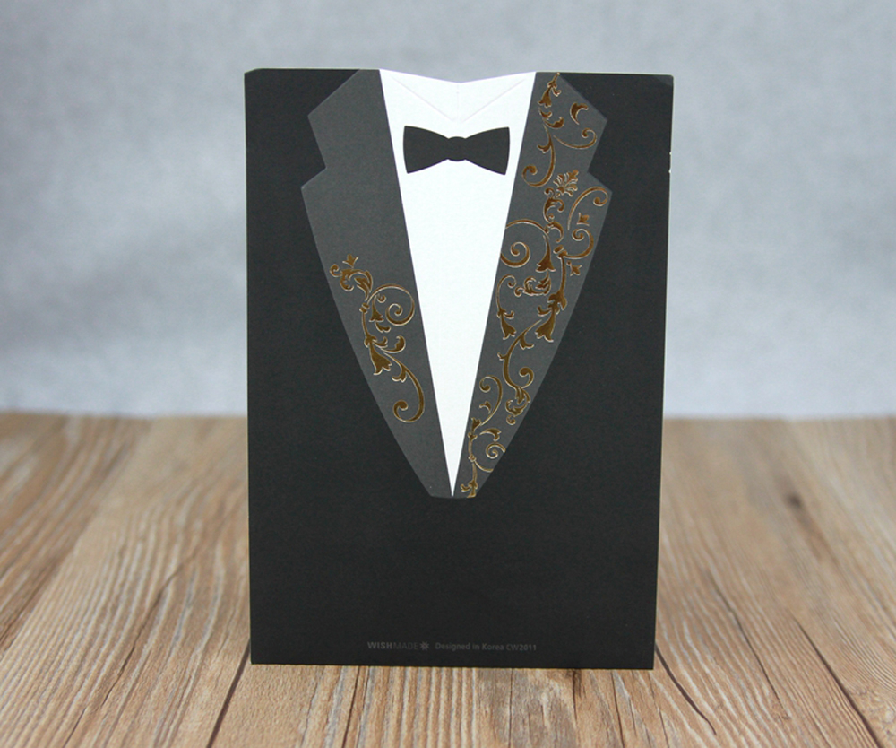 Laser Cut Groom and Bride Engagement Wedding Invitation - Click Image to Close