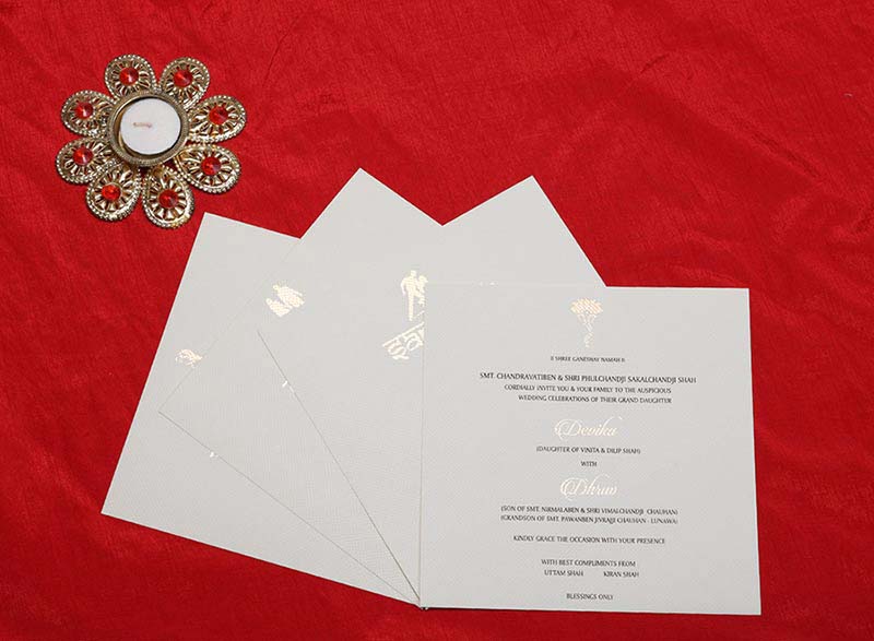 Laser cut Indian wedding Invitation in Beige colour - Click Image to Close