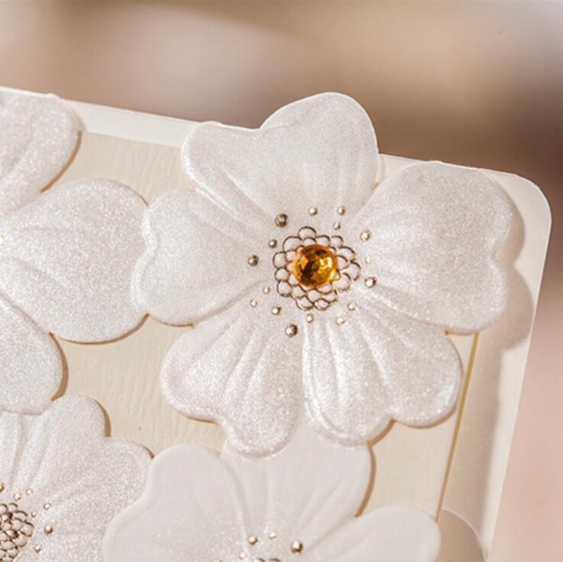 Luxury wedding invitation card witth laser cut floral lace design - Click Image to Close