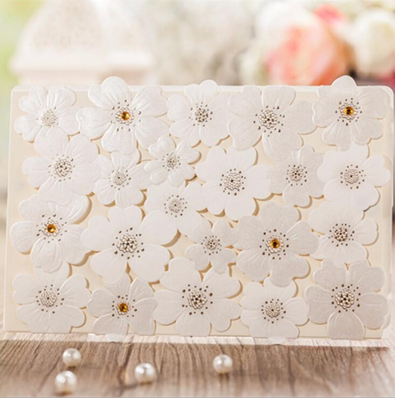 Luxury wedding invitation card witth laser cut floral lace design
