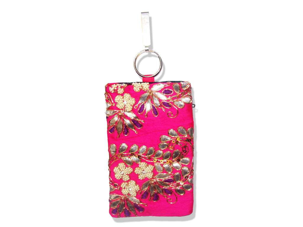 Magenta Pink Mobile pouch - Click Image to Close