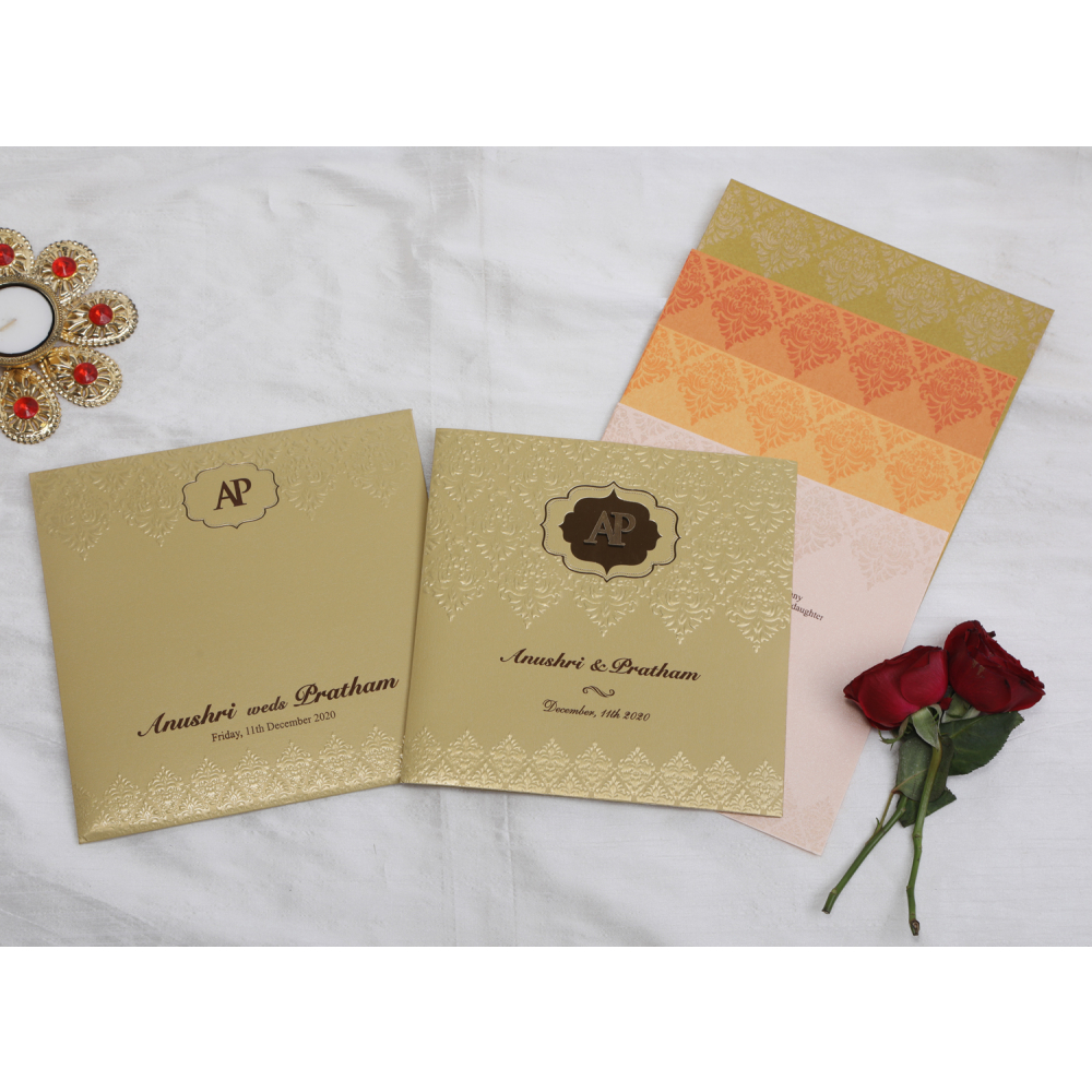 Mehendi Green floral wedding invite - Click Image to Close