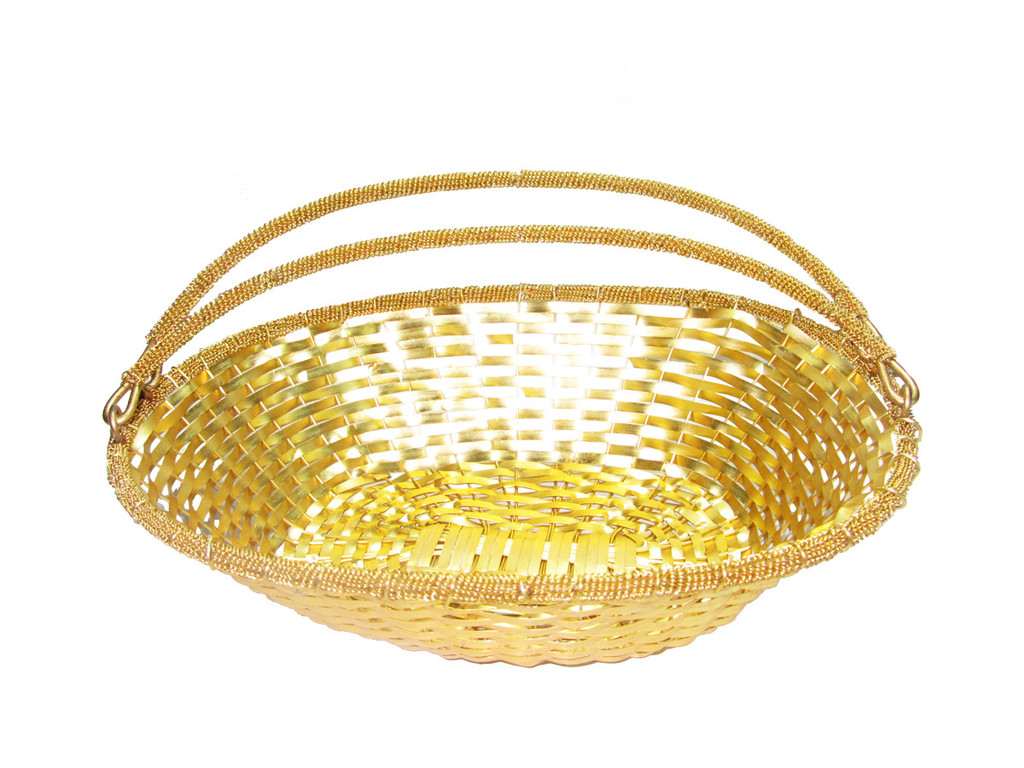 Mettalic Gold Weaved Packing basket - Click Image to Close