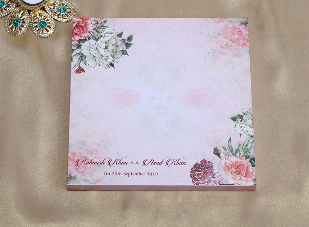 Multicolour floral Indian wedding invitations - Click Image to Close