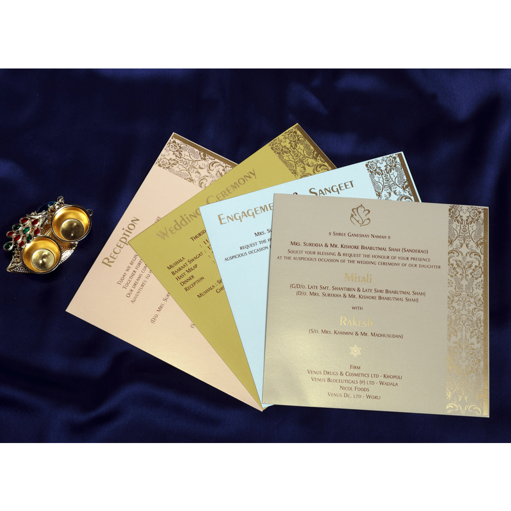 Multifaith brown colored wedding invite - Click Image to Close