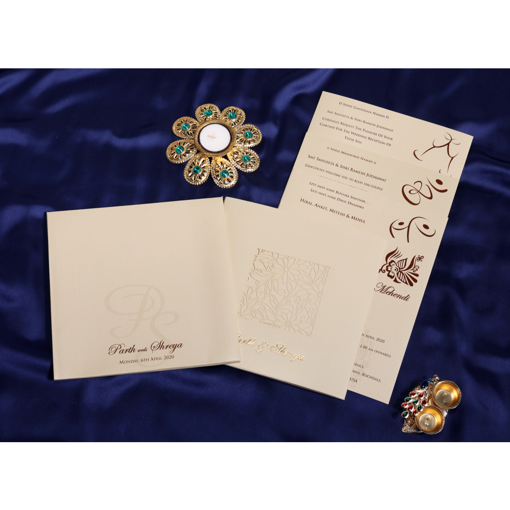 Multifaith cream wedding invite - Click Image to Close