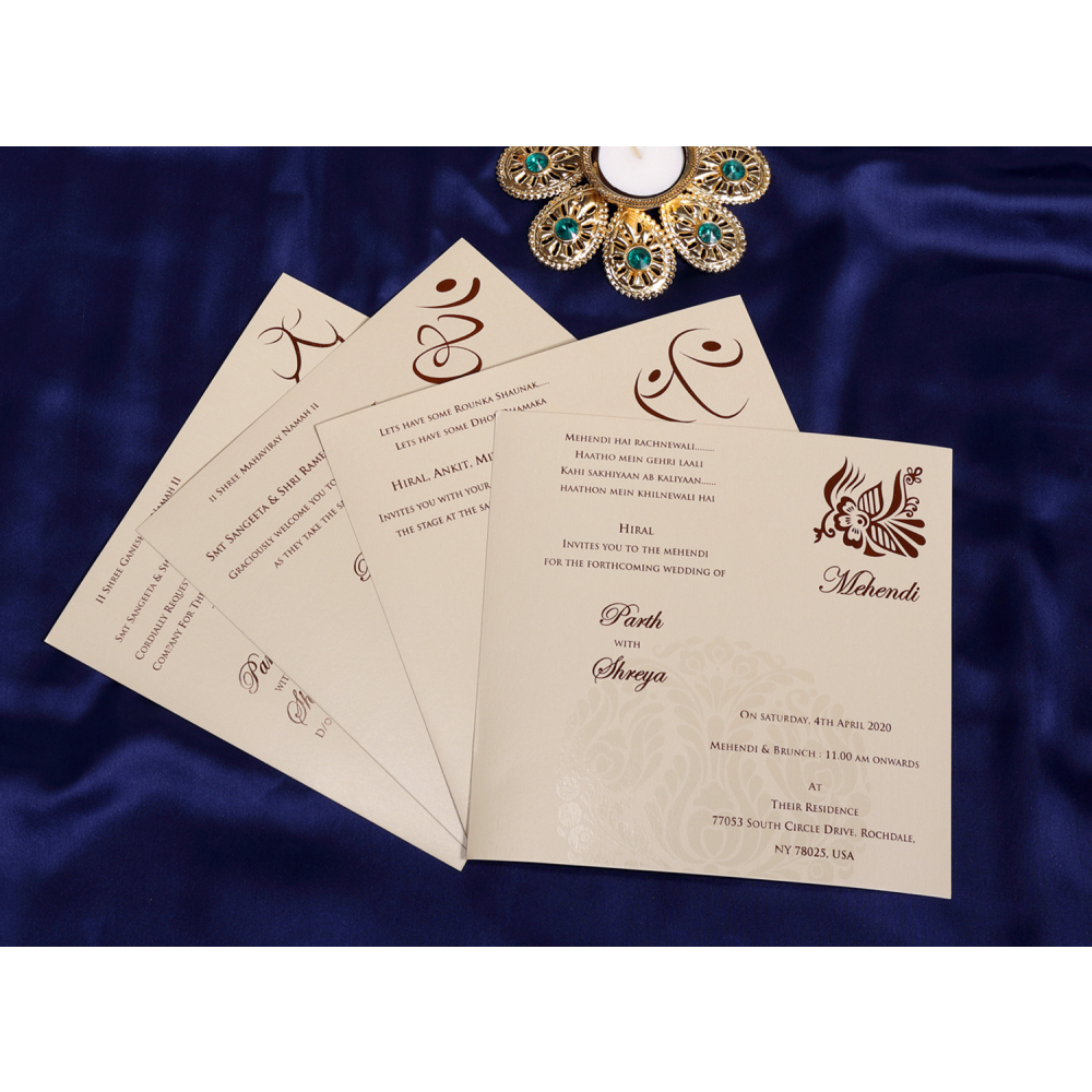 Multifaith cream wedding invite - Click Image to Close