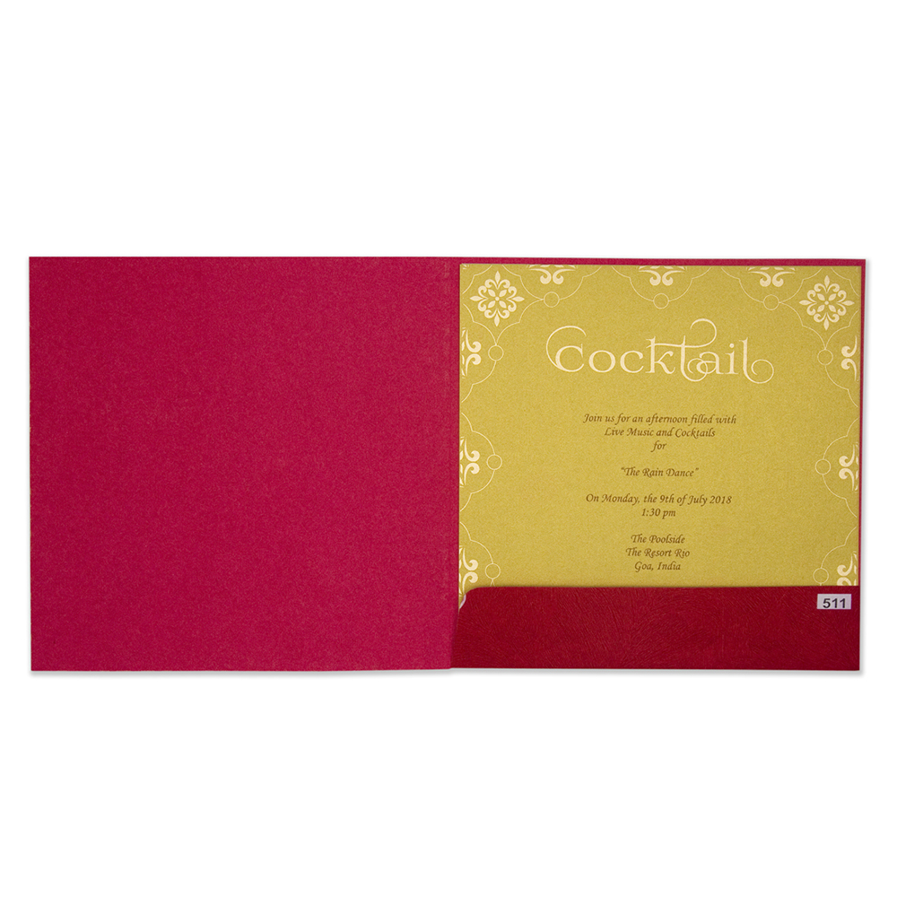 Multifaith floral wedding invitation card in red & golden colours. - Click Image to Close
