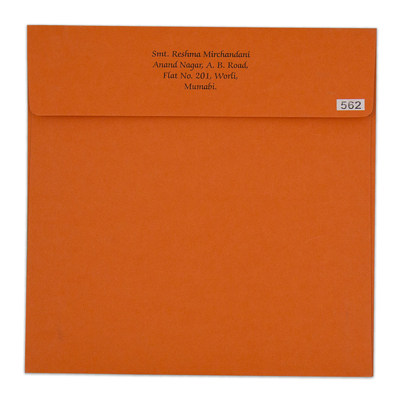 Multifaith Indian floral wedding invitation in orange colour - Click Image to Close