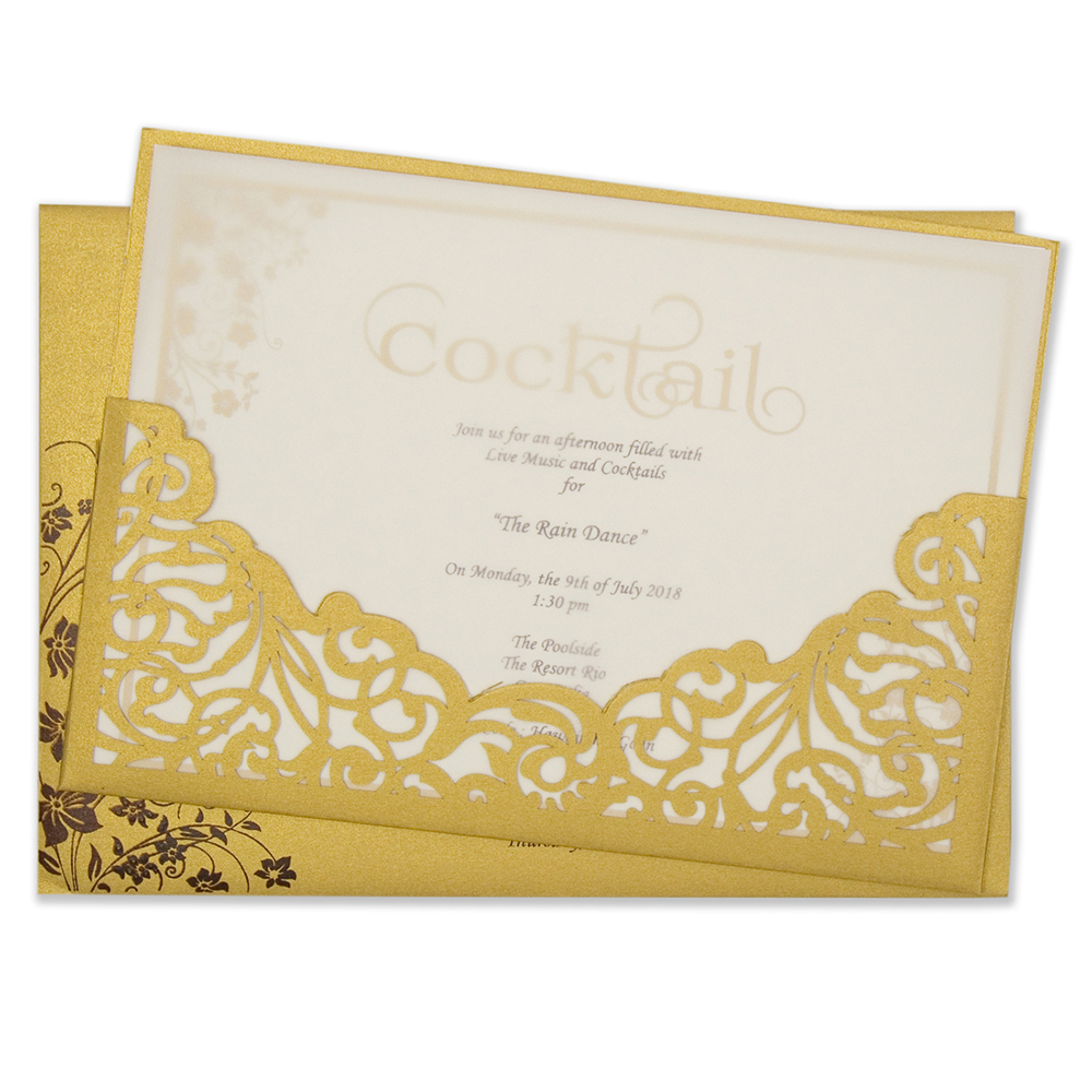Multifaith Indian wedding card with a laser cut insert holder