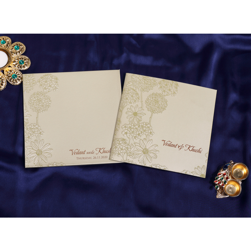 Multifaith Roses cream wedding invite - Click Image to Close