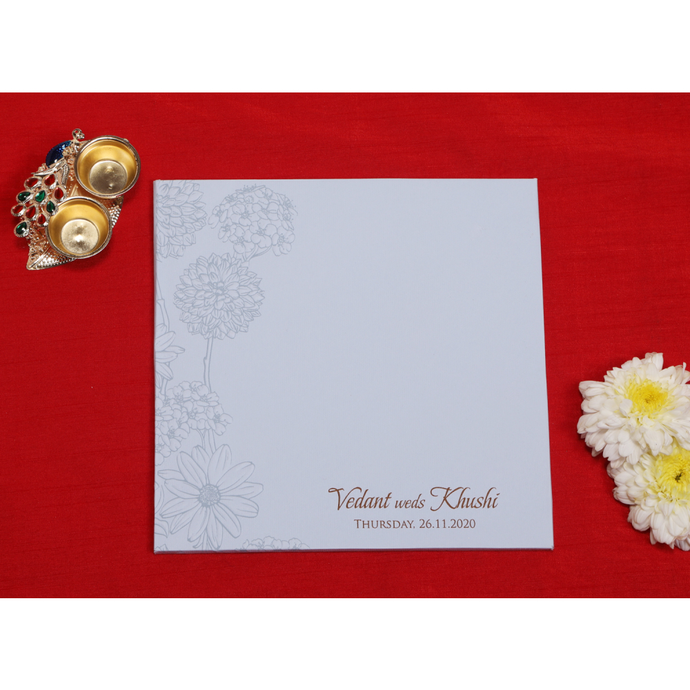 Multifaith Roses White wedding invite - Click Image to Close