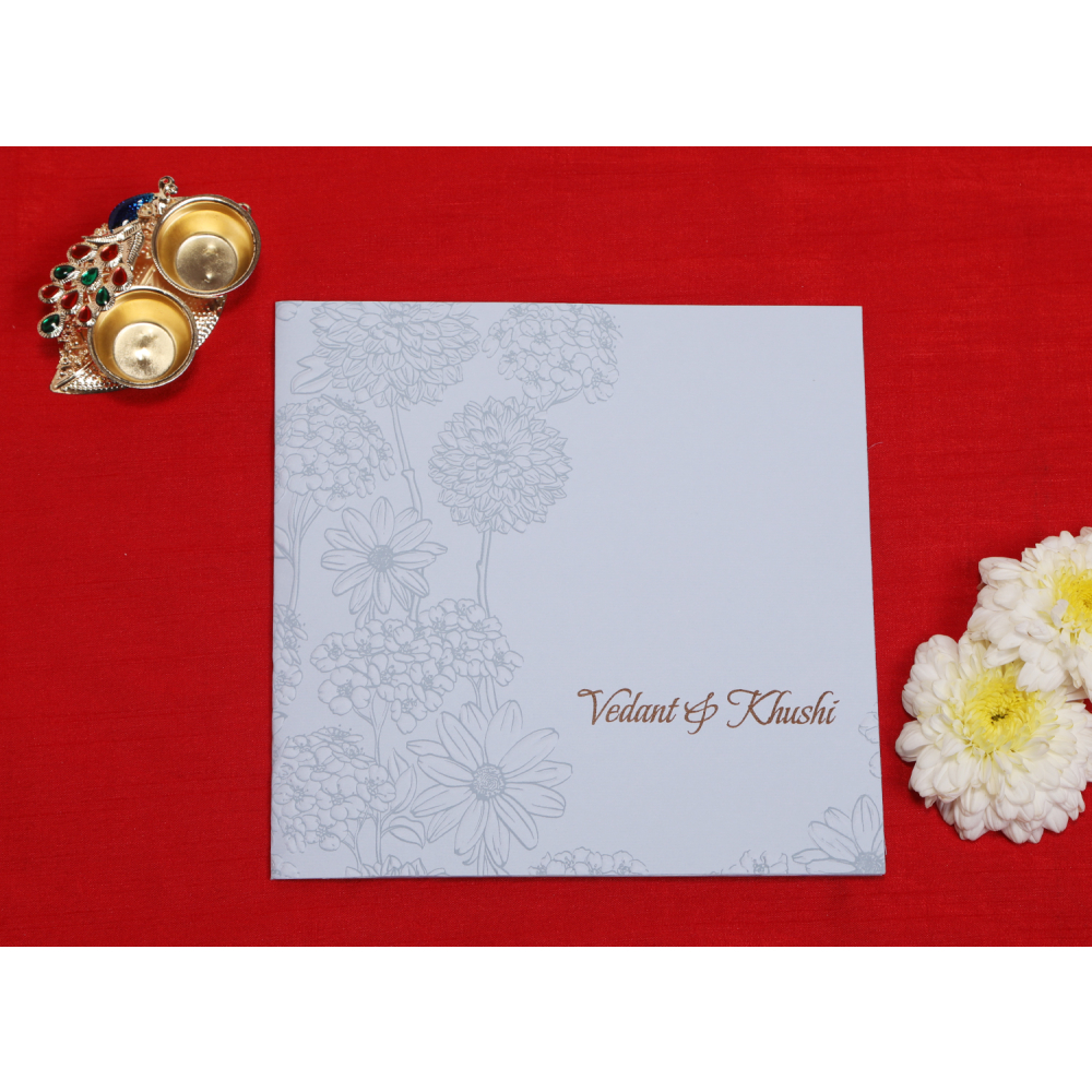 Multifaith Roses White wedding invite - Click Image to Close