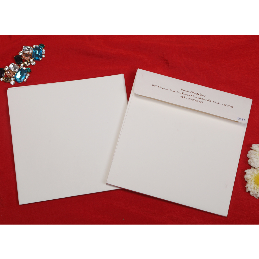 Multifaith white colored wedding invite - Click Image to Close
