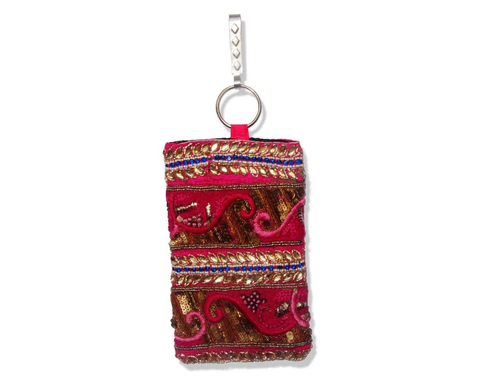 Pink & Gold Mobile Pouch - Click Image to Close