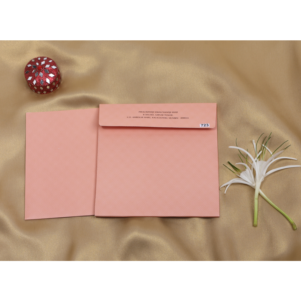 Pink colored Ganesha wedding invite - Click Image to Close