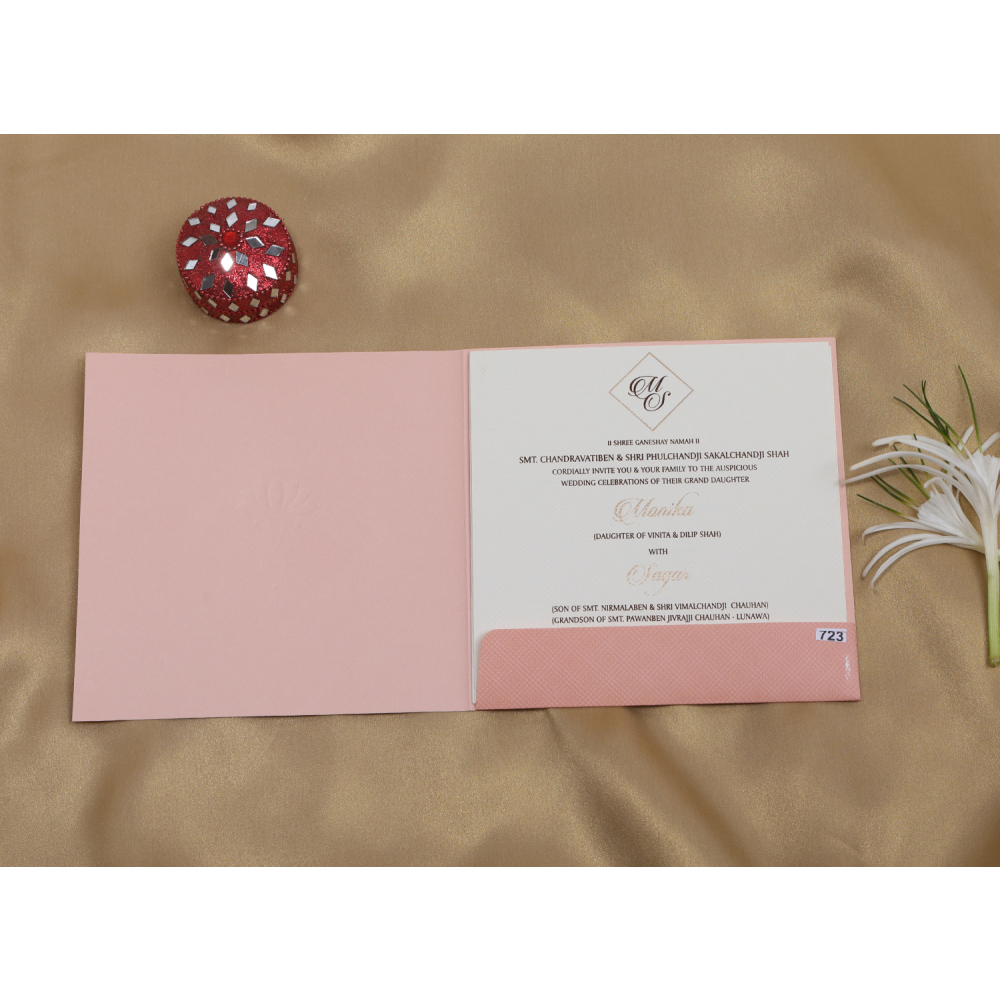 Pink colored Ganesha wedding invite - Click Image to Close