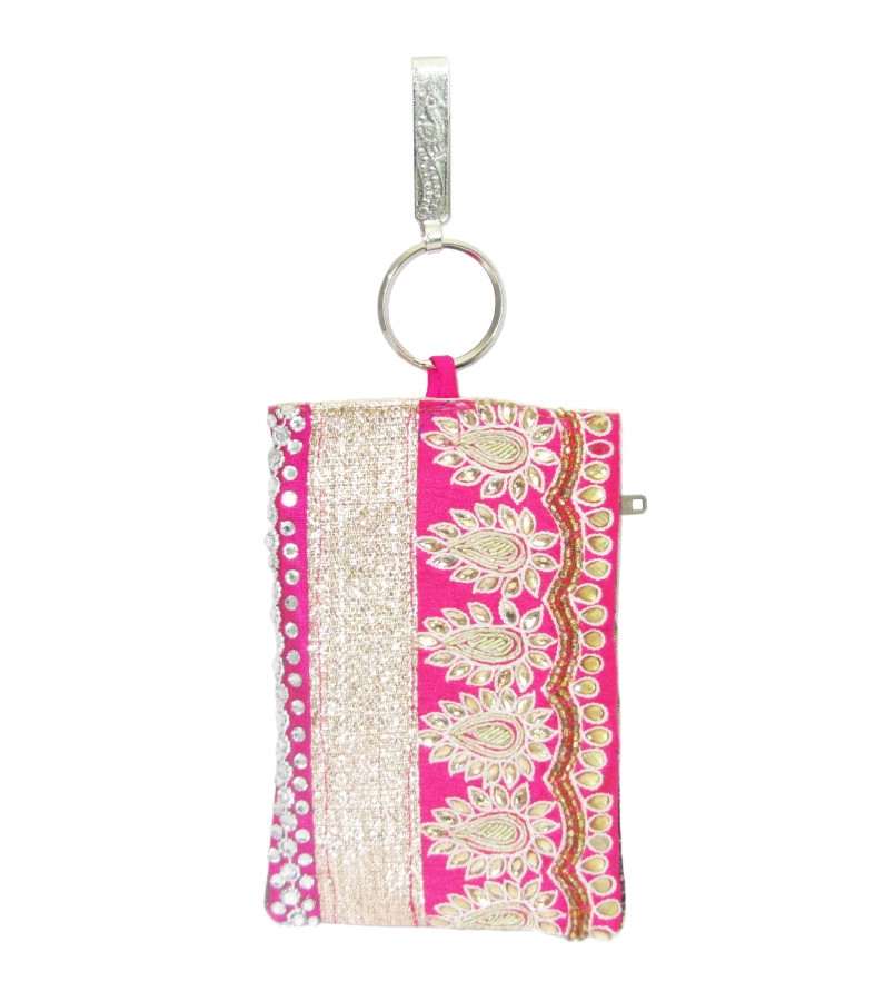 Pink Designer Mobile Pouch - Click Image to Close