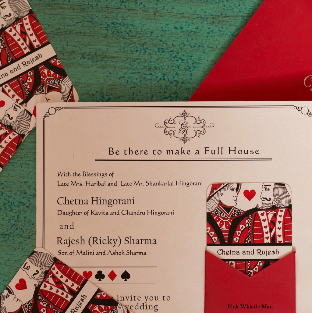 Trendy Poker themed Wedding Invite